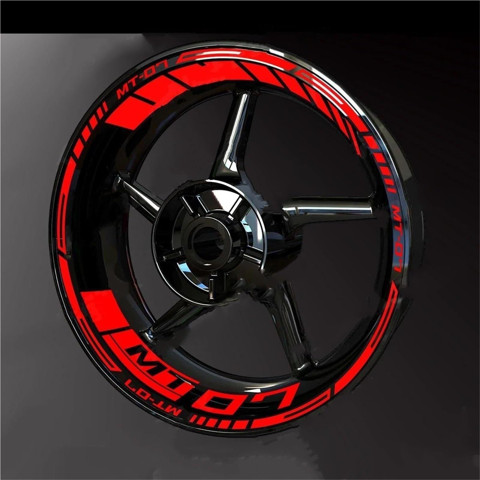 Motorcycle Wheel Stickers Night Reflective Decorative Rim for Yamaha MT-07 MT07 2025 2024 2023 2022 2021 2020 2019(Color24)
