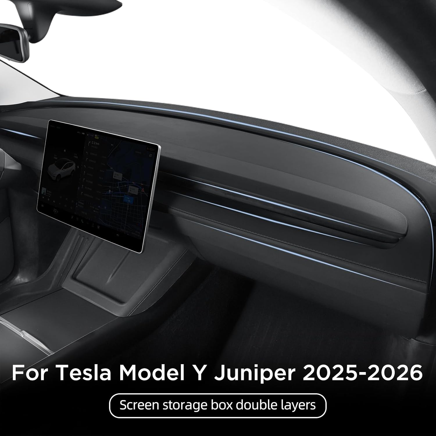 LUCKEASY Dashboard Cover for Tesla Model Y Juniper 2025 2026 Standard & Premium & Performance Anti-Glare Silicone Dash Mat Full Protection with No-Slip for Model Y Juniper Accessories Black