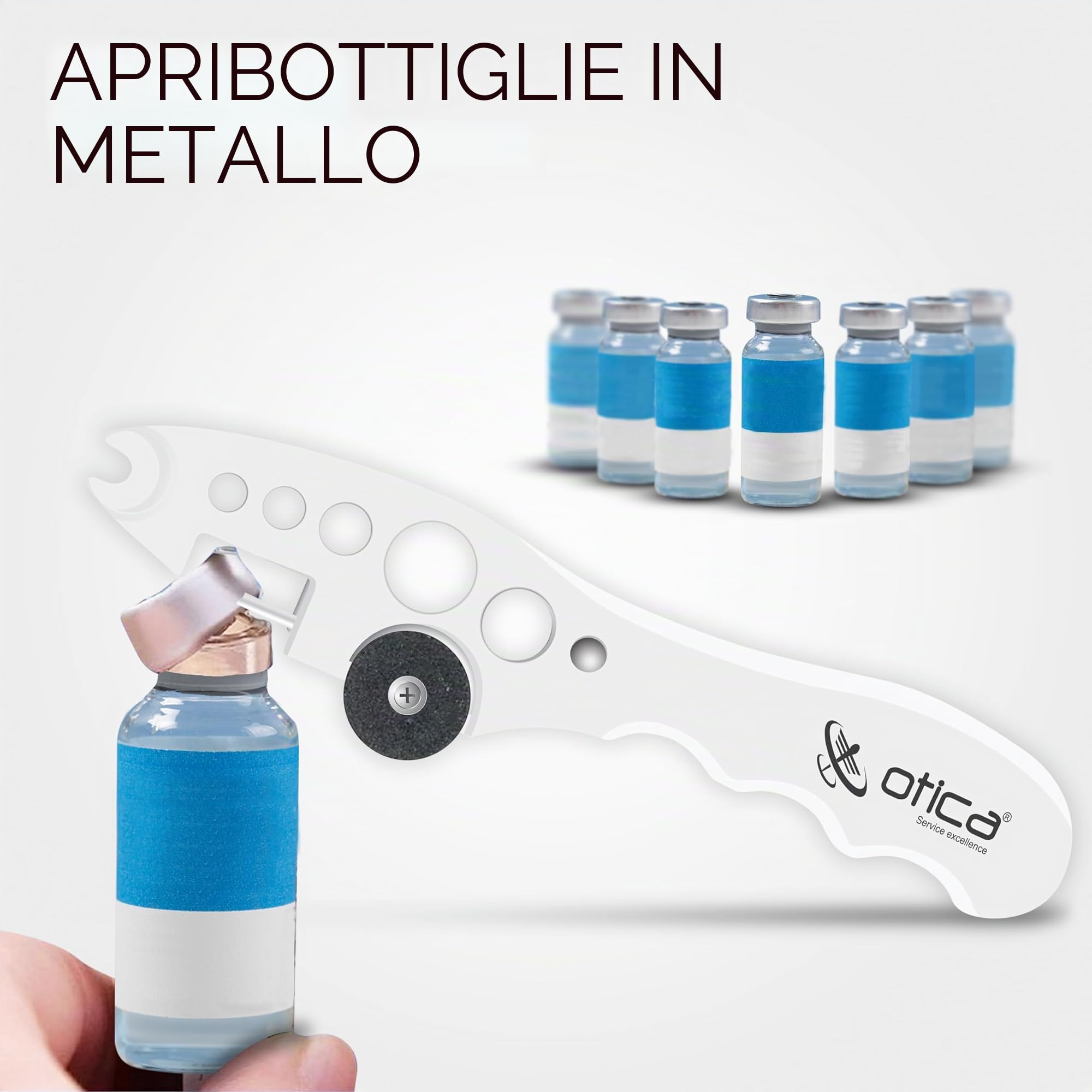 OTICA Taglierina per fiale per medici e infermieri, per rimuovere tappi di bottiglie di vetro, per ospedali e cliniche (bianco)