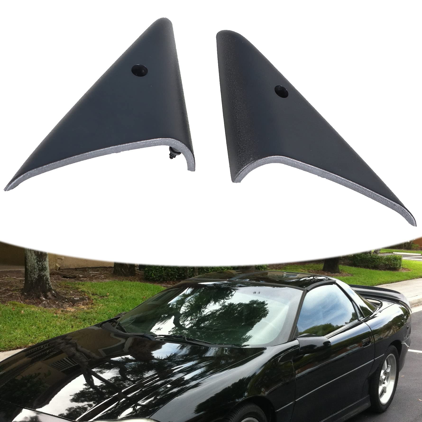 munirater 1 Pair Power Mirror Bezel Triangle Trim Panels Left and Right Replacement for Firebird Base Coupe Z28