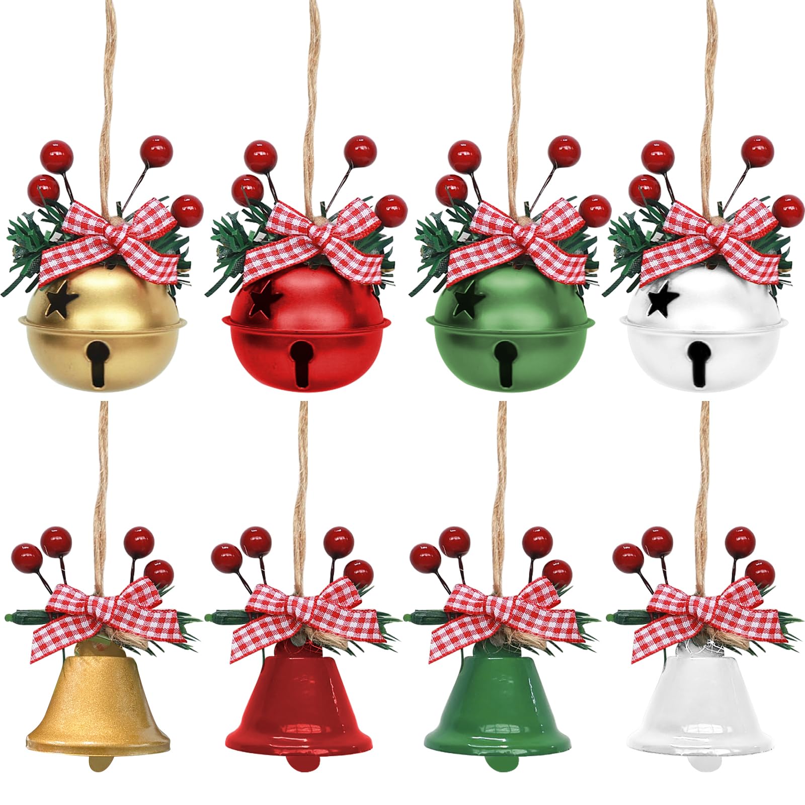 Set di 8 decorazioni natalizie per albero di Natale, per interni ed esterni, fatte a mano, regali da appendere per la casa/le feste