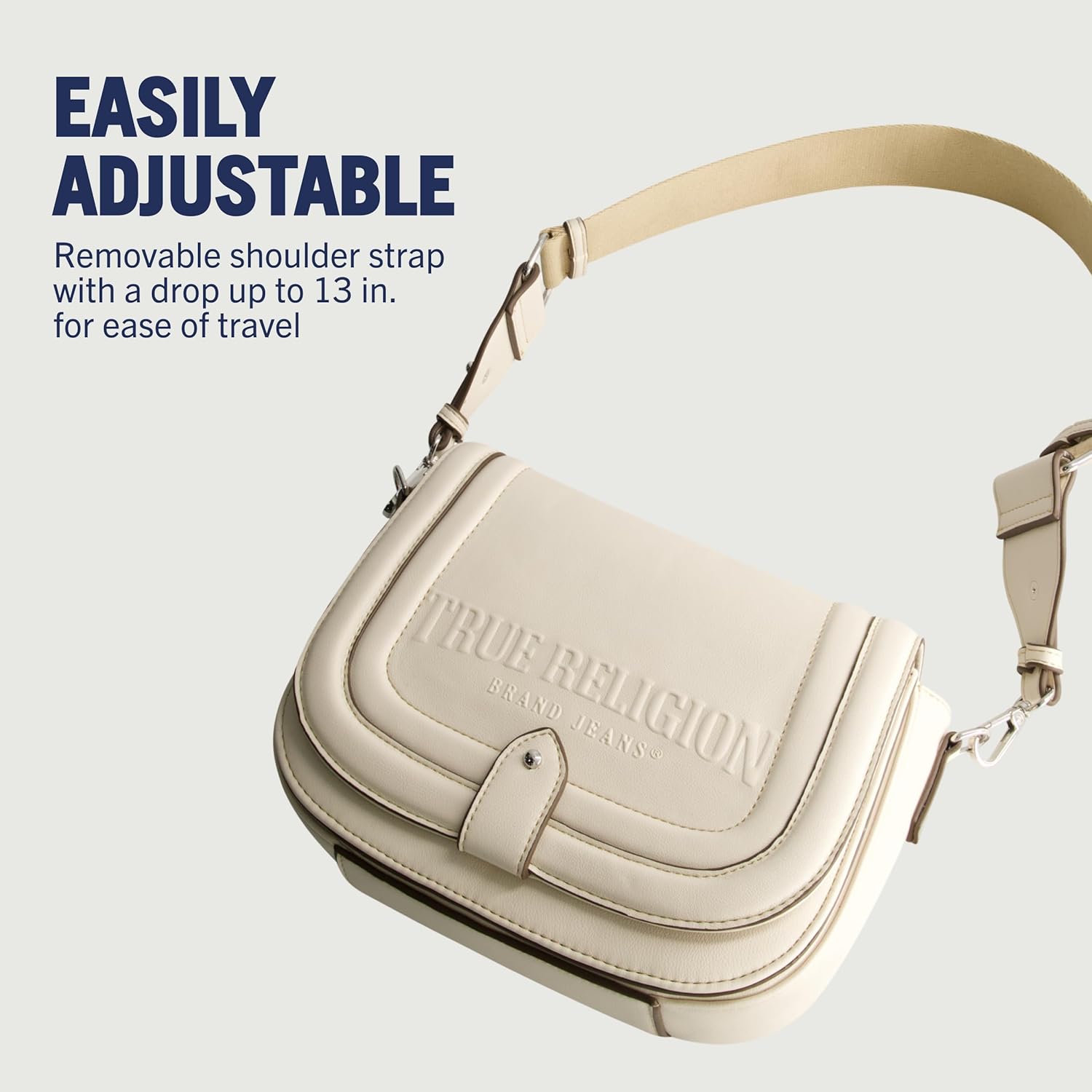 True Religion Saddle Bag, Women's Bombe Logo Shoulder Purse Handbag - Image 4