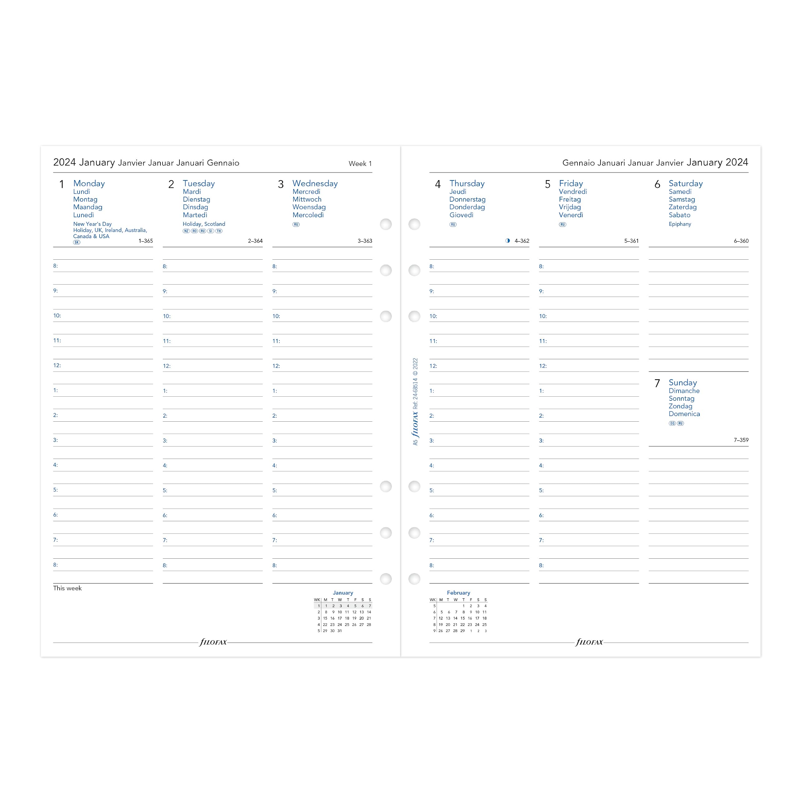 Filofax Finsbury Personal Size Mustard Traditional Grain - View #7