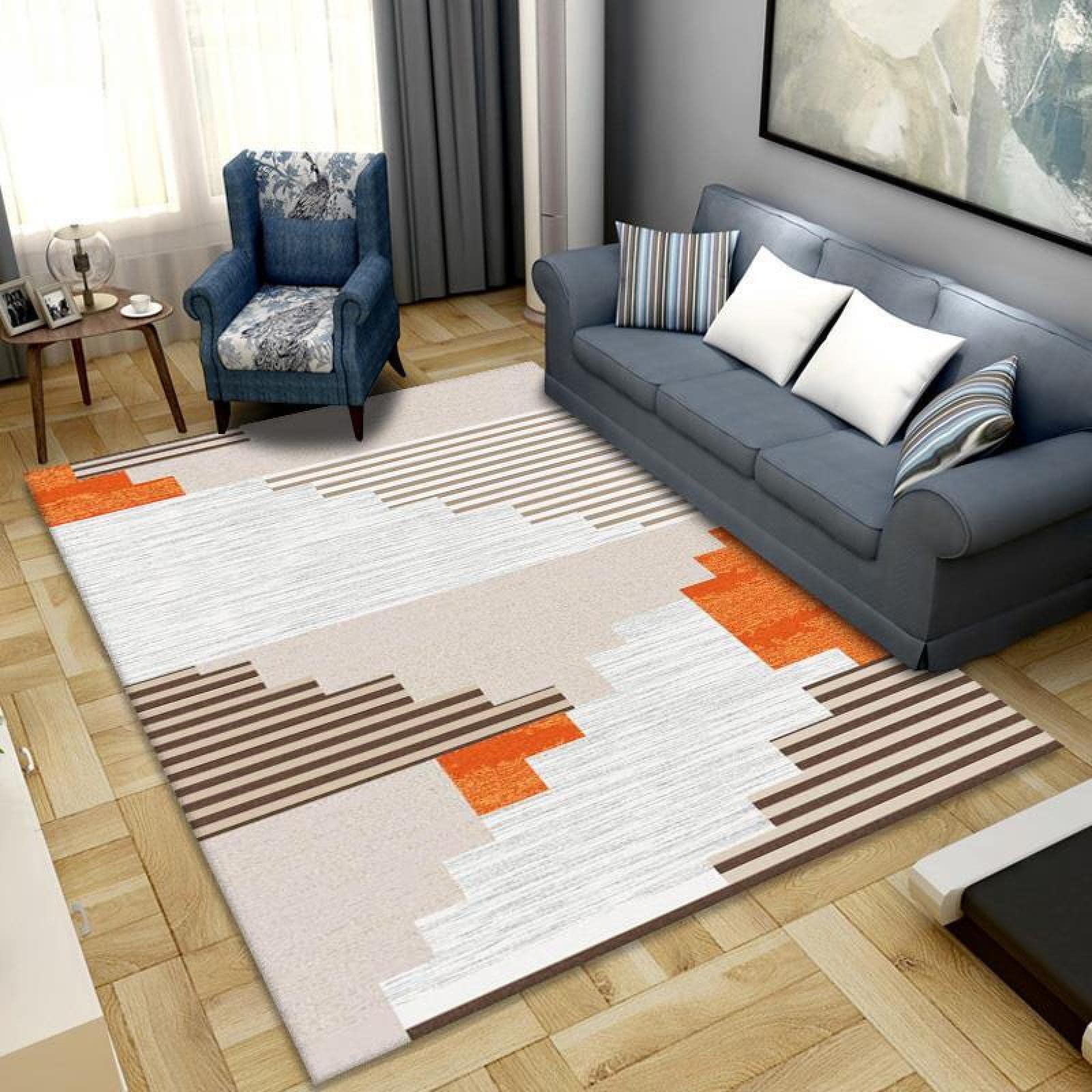 Alfombra infantil multicolor de 60x120cm para habitación y salón modernista