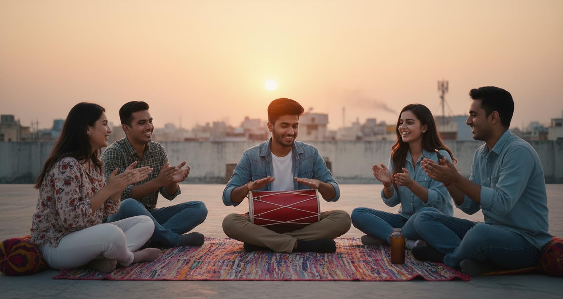 Fatto a mano in legno e pelle classica indiana folk tabla batteria a percussione a mano strumenti musicali del mondo Punjabi Dhol Dholak Dholki Divertimento per adulti Compleanno Inaugurazione della