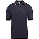 Murray Sporting Goods Short Sleeve Polo Baseball and Softball Umpire Shirt - Sized for Chest Protector (Navy Blue, X-Large)