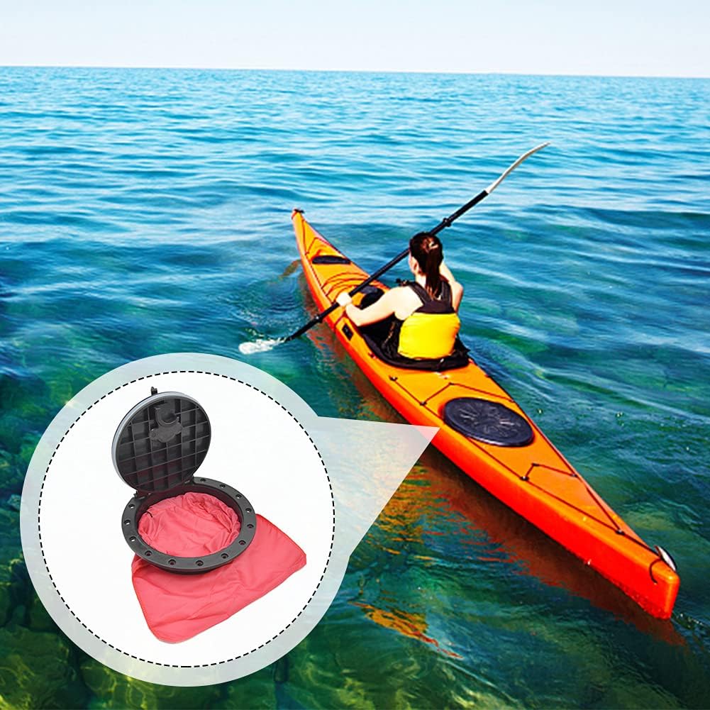 Faderr 8inch Black Deck Plate Kit Deck Hatch Kayak Hatch Cover Pull Out