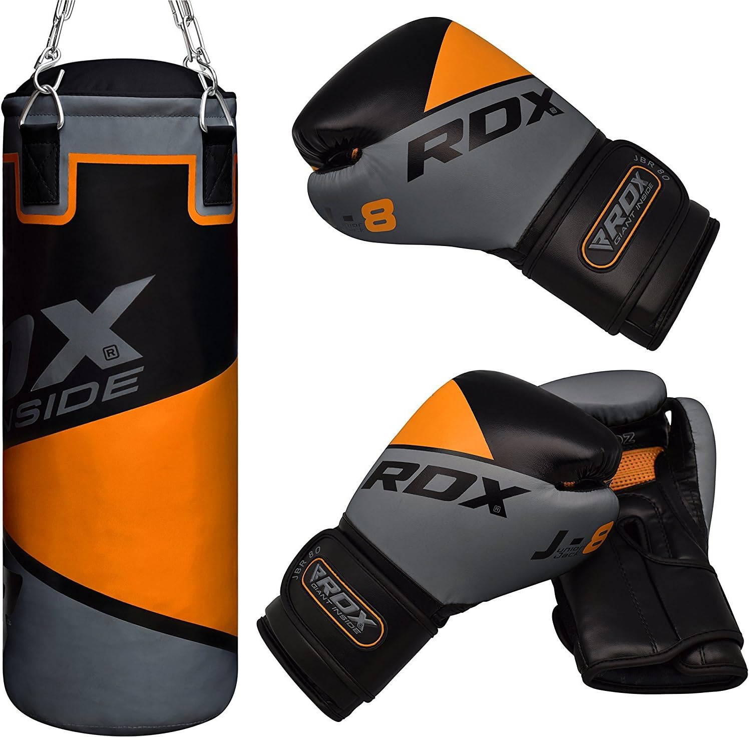 RDX Kids Punching Bag UNFILLED Set Junior Kick Boxing 2FT Heavy MMA Training Youth Gloves Punching Mitts Muay Thai Martial Arts