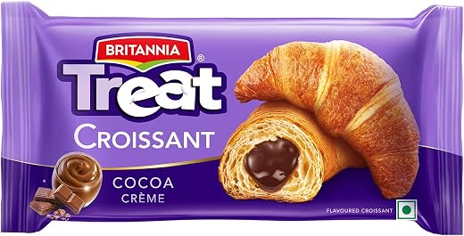 Britannia Treat Croissant – with Cocoa Crème Filling (45g) – 100% VEG