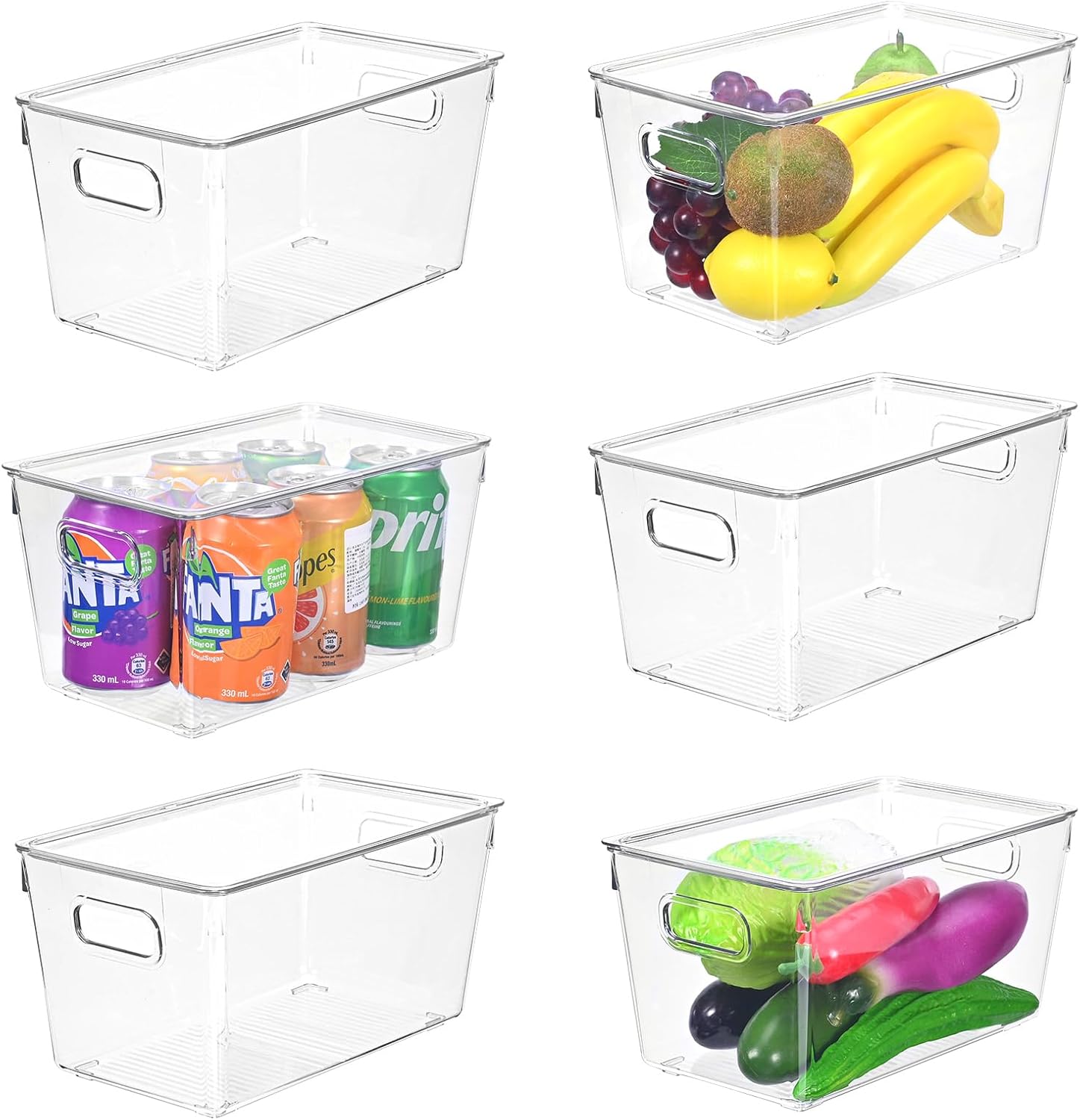 Bac Rangement Fruits Légumes IDesign ID Fresh - Plastique Recyclé Sans BPA - 16.5x19.1x14 Cm - Transparent/blanc/vert