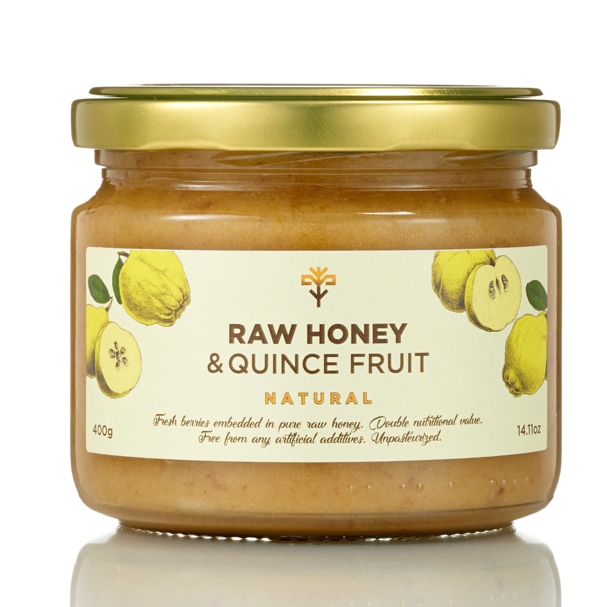 Earthbreath Raw Honey with Qunice 400g -100% Raw & Natural - Fresh Quince– No Artificial Additives