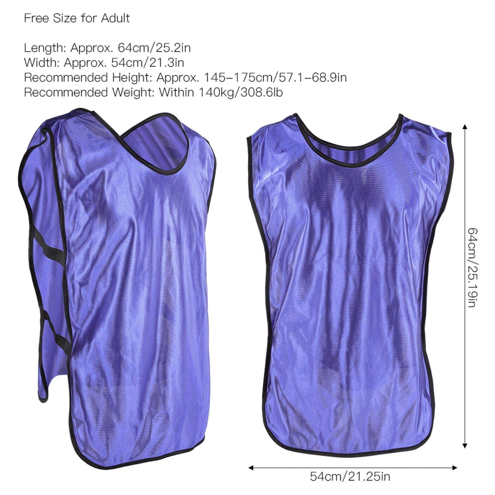 Gilet da Allenamento per Adulti Viola 12 Pezzi in Nylon per Allenamento di Squadra, Taglia Libera per Il Calcio e Il Basket Fitness