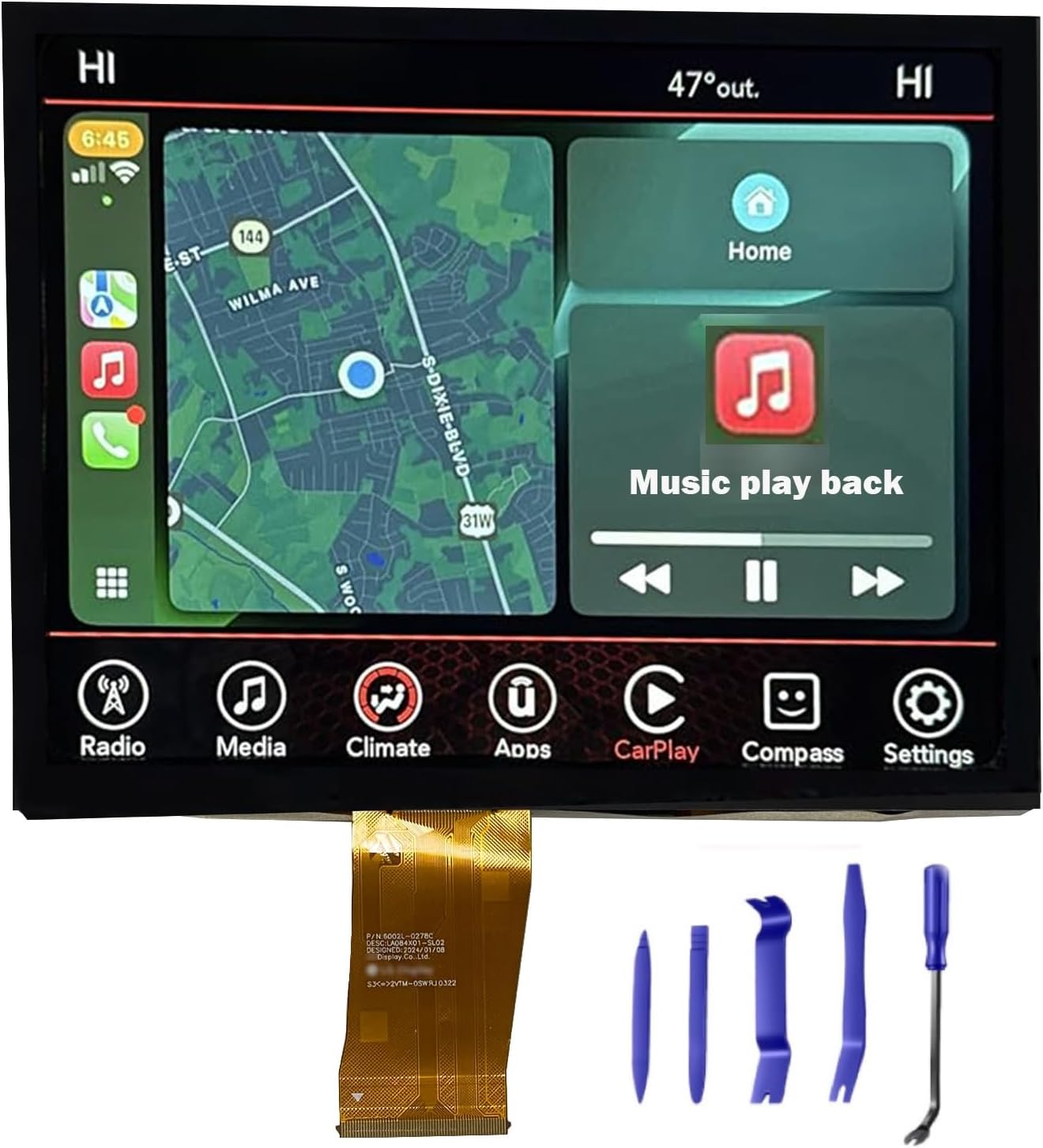 8.4" Uconnect Touch Screen Replacement For Dodge RAM & Jeep - LA084X01 LCD Display 2017 & Up