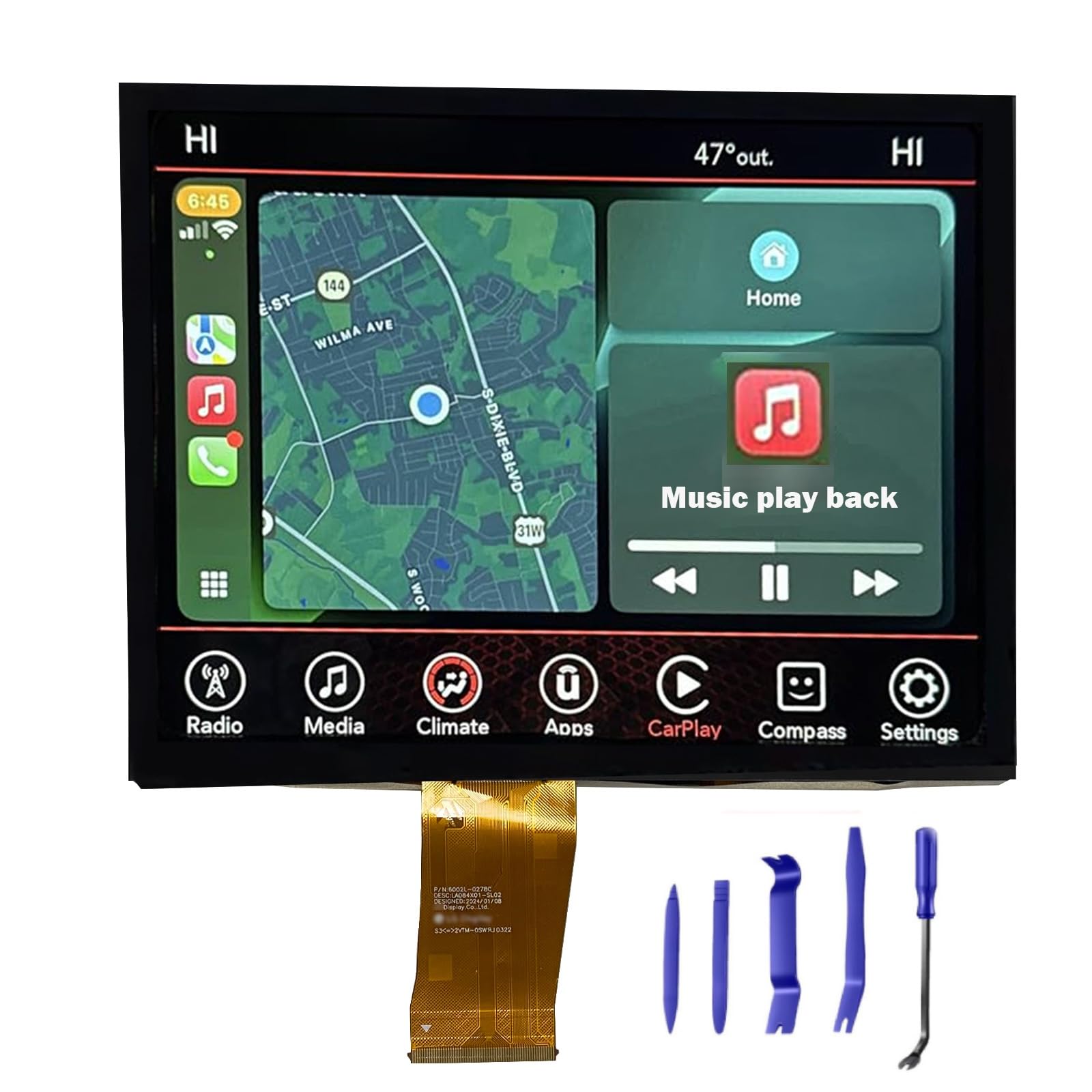 17-21 Replacement 8.4" Uconnect 4C UAQ LCD Monitor Touch-Screen Radio Navigation,Display Touch Screen Radio Navigation Fit for Dodge RAM Jeep Chrysler 2017&up Replace # LA084X01