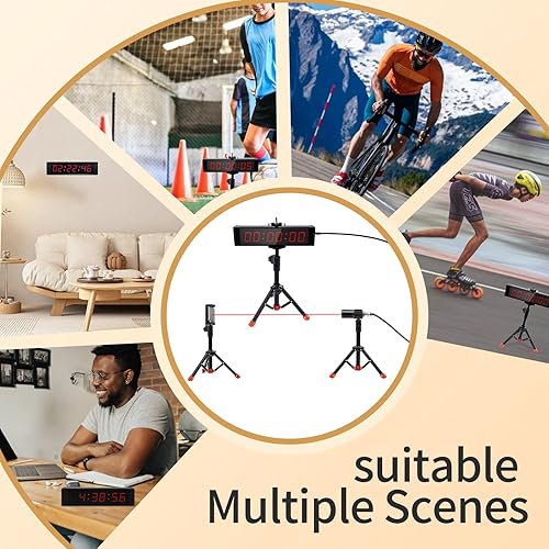 Miniatura 4 de GANXIN Wired Laser Timer for Training,LED Stopwatch Race Clock,Racing Timer,Skating Track and Field Running for Sprints Bike Motorcycle (Small,