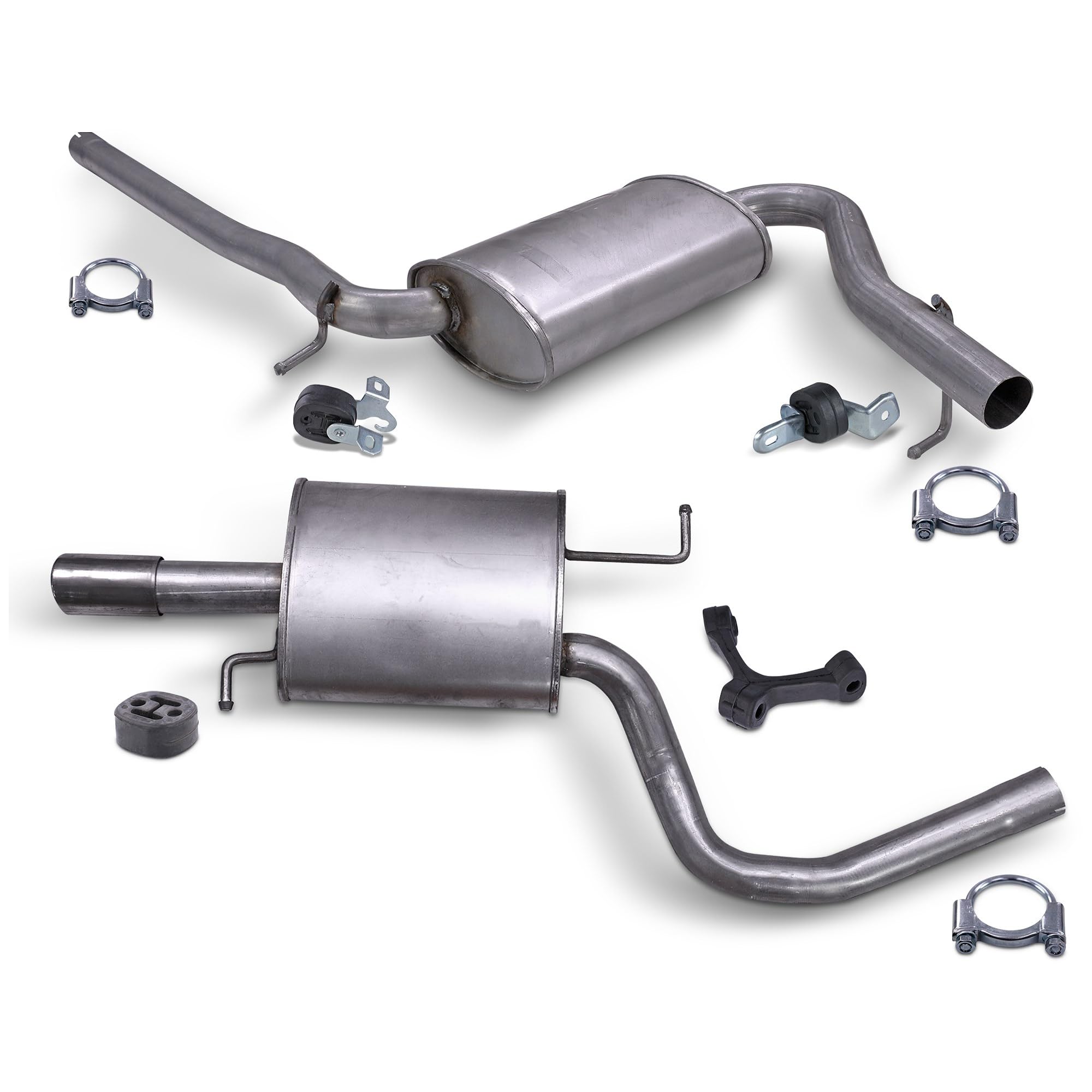 ATEC Schalldämpfer Set inkl. Endschalldämpfer + Mittelschalldämpfer + Montagematerial Kompatibel mit AUDI A4 B6 (8E2), A4 B6 Avant (8E5), A4 B7 (8EC), A4 B7 Avant (8ED)