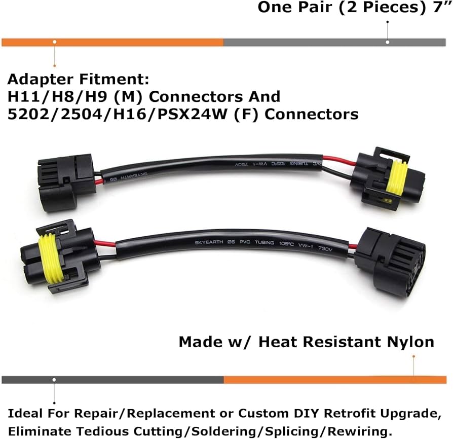 Amazon.com: iJDMTOY 5202 PSX24W (Female) to H11 H8 (Female