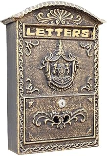 Mailboxes Wall-Mount Postbox Outside Mailboxes Wall Mounted Mailbox Vintage European Aluminum Post Box Secure Letterbox 210618