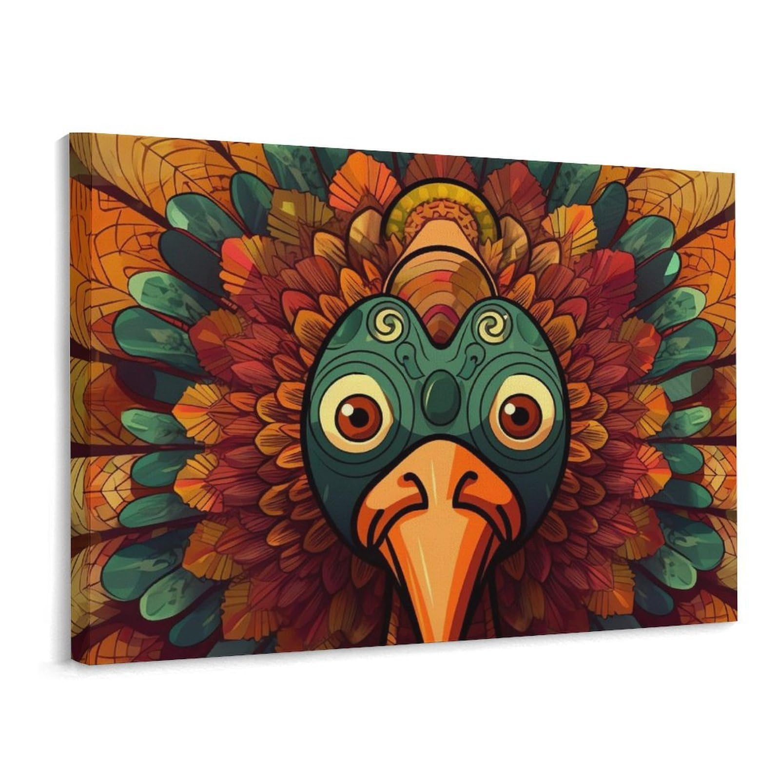 Canvas Wall Art for Living Room Prints Aesthetic Poster Canvas Paintings Prints Happy Turkey And Leaves Pictures ArtWork Office Wall Decor Modern Abstract Wall Art for Bedroom Home Decor 30x40 Cm