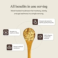 Vista 9 de Lions Mane polvo de extracto de hongos Real Mushrooms. Certificado orgánico 2.11 oz a granel. Hongo melena de león en polvo, perfecto
