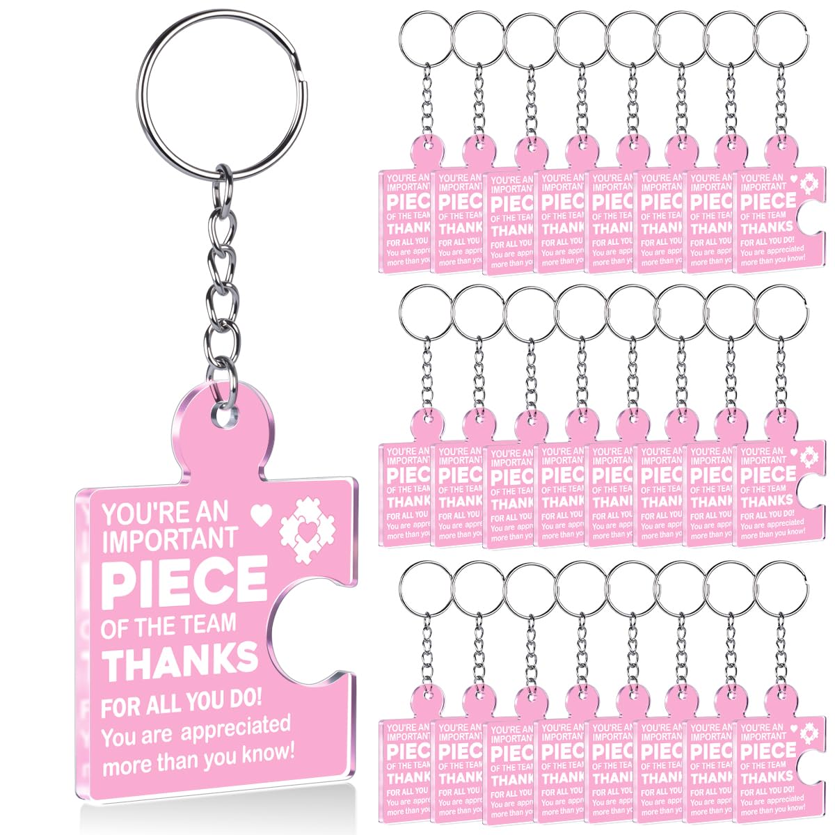 Team Appreciation Gifts Bulk Thank You Keychains for Coworkers