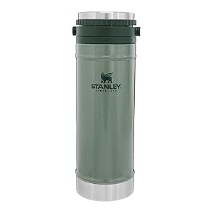 Stanley Travel Mug with Integrated French Press 16 oz | 5 Minute Brew, 4 Hours Hot,Leakproof Lid | Mesh Filter for Coffee Grounds | Insulated Stainless Steel Coffee Maker | BPA-Free | Hammertone Green
