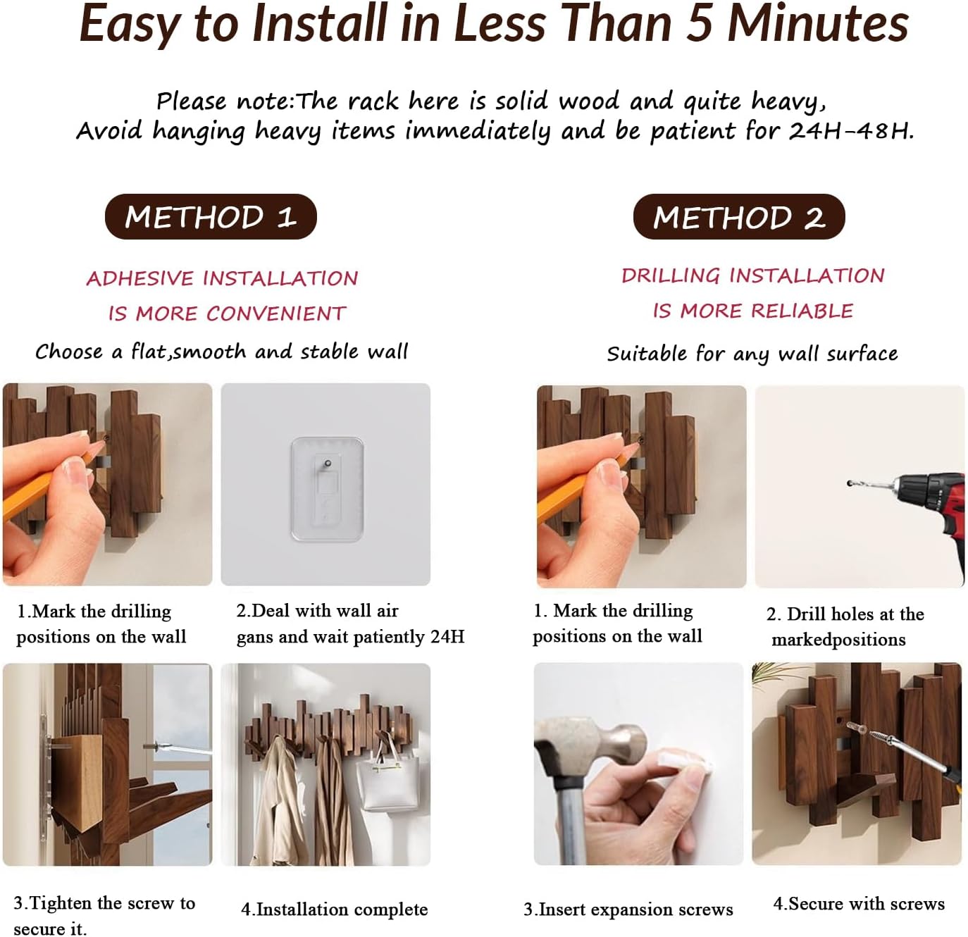 Piano Coat Rack 12-Hooks Wooden Wall Hooks Entryway Hanger Piano Key Coat Rack Wall Mount Wood Wall Hooks for Hanging Towel Hat Clothes Dog Leashes Heavy Duty Wall Mounted Wooden Coat Rack Flip Down