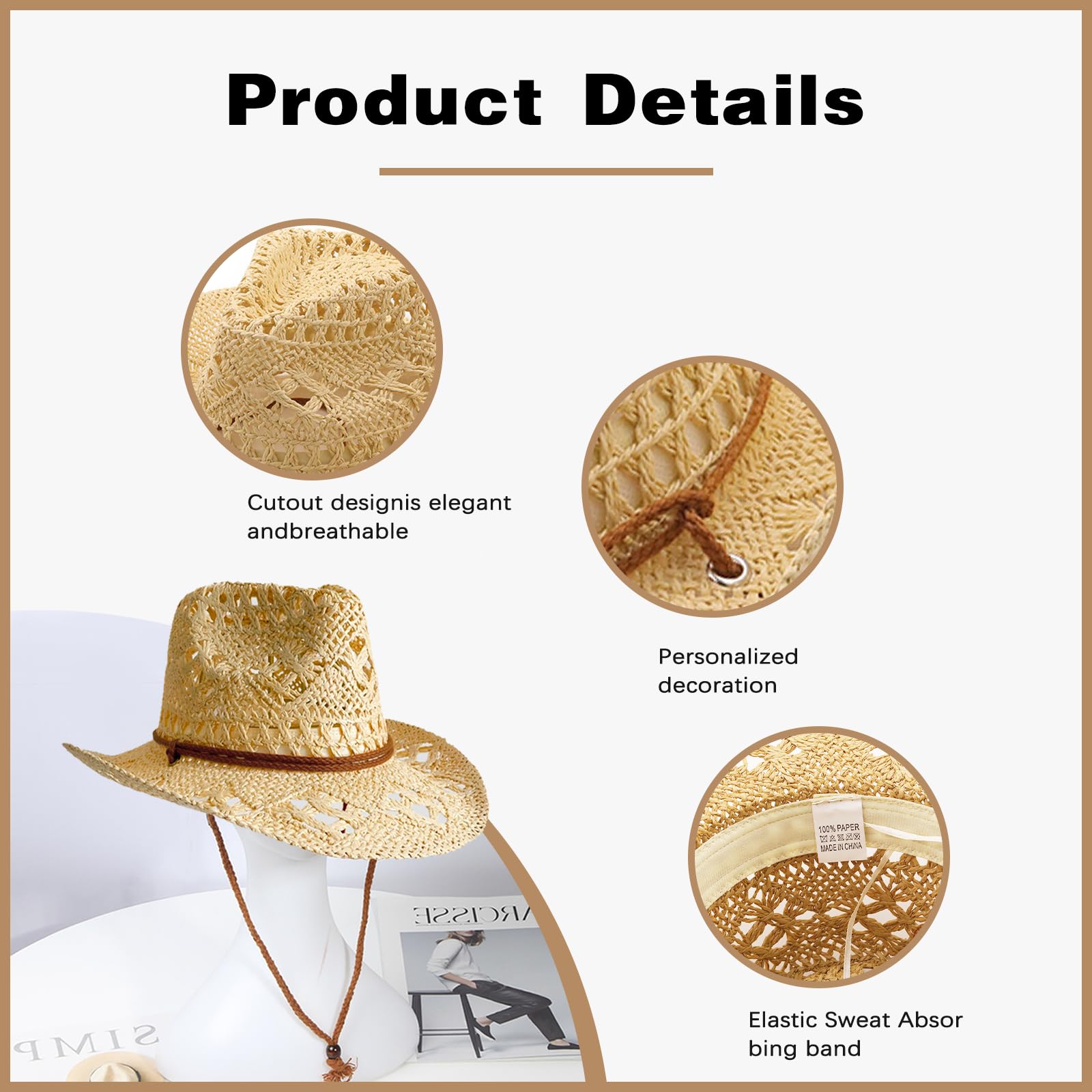 Western Straw Cowboy Hats Sparkly Cowgirl Hat For — free download