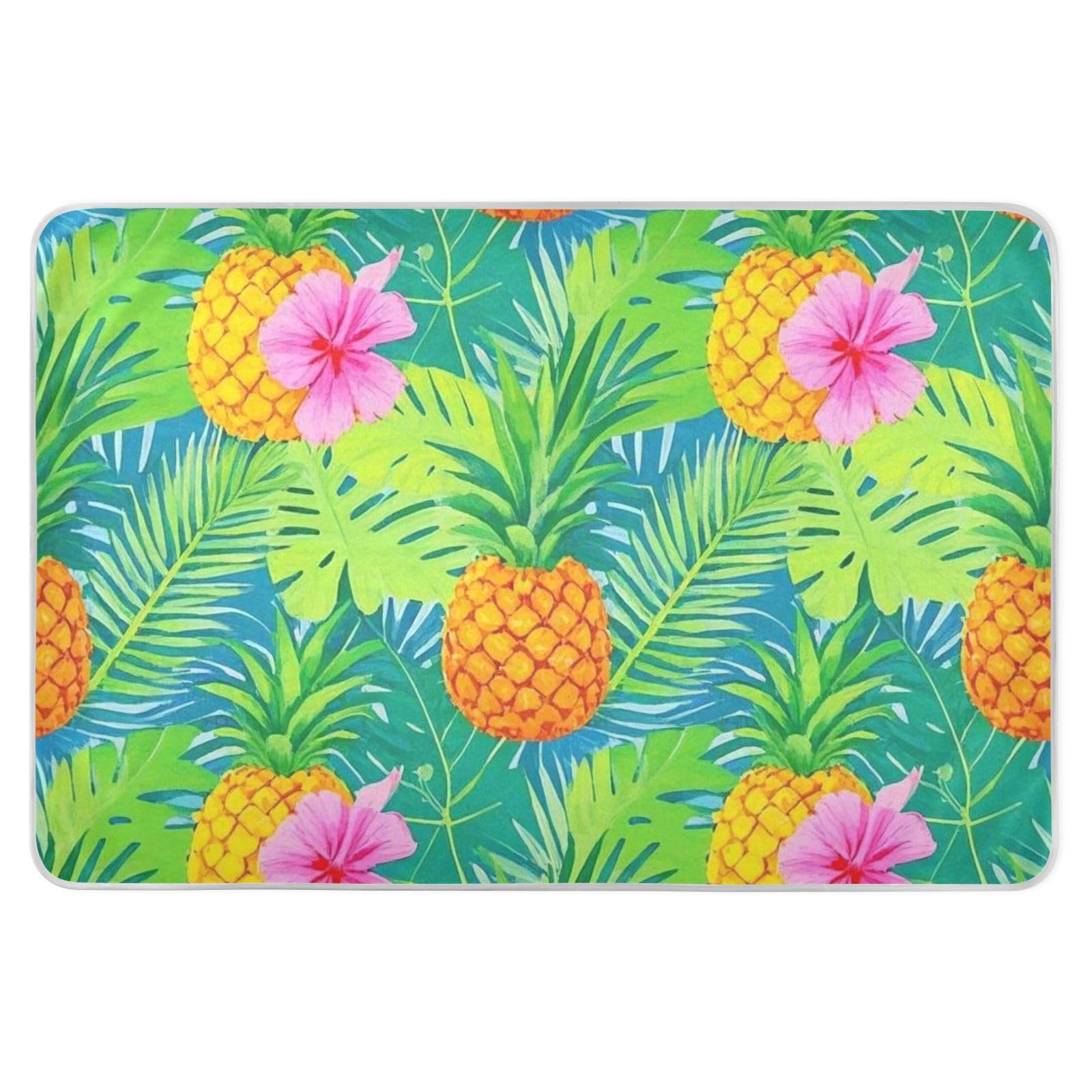 Summer Pineapple Palm Leaf Green Baby Bed Pad Highly Absorbent Diaper Changing Pad Changing Incontinence Pads for Baby Boys Girls, 52