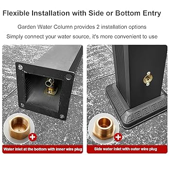 Amazon | りっすいせん 屋外 2口蛇口付き、水栓柱パン、立水栓
