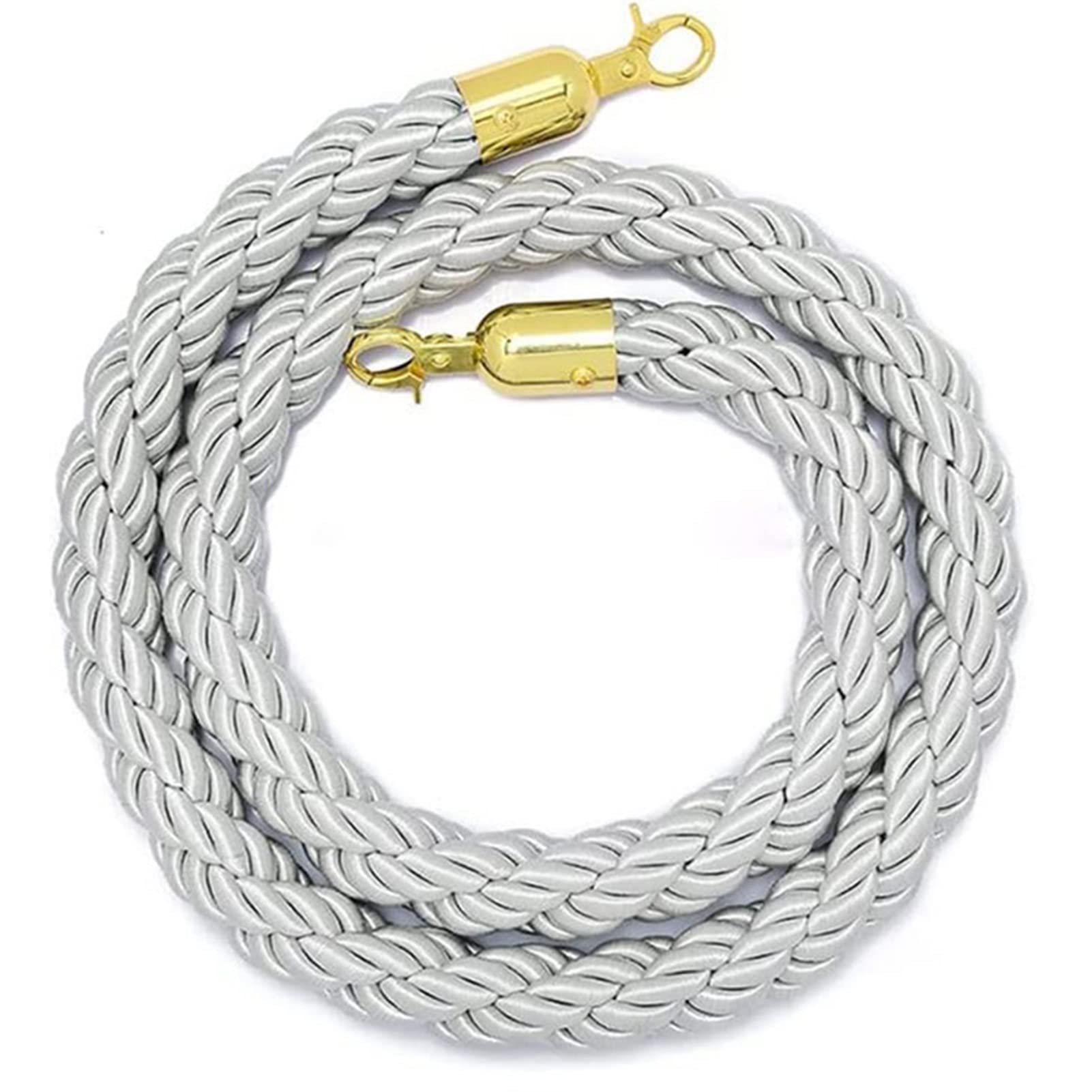 KLGFBDC Crowd Control Rope Hemp Barrier Cords for Stanchions Queue Line Ropes Stanchion Posts Safety Rope Barrier with Clips for Event Management