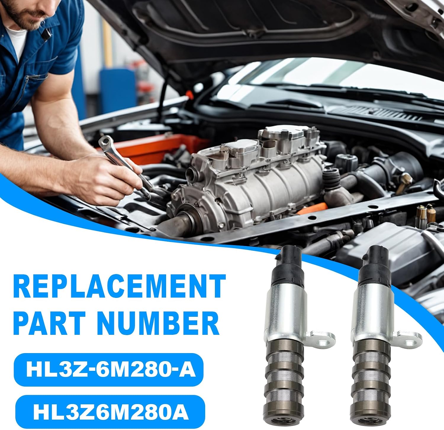 HL3Z-6M280-A Variable Camshaft Timing VCT Control Solenoids Compatible with Ford F-150 F150 GT Expedition Mustang Transit Connect Lincoln Navigator 2015 2016 2017 2018 2019 2020 2021 2022 2023 2024
