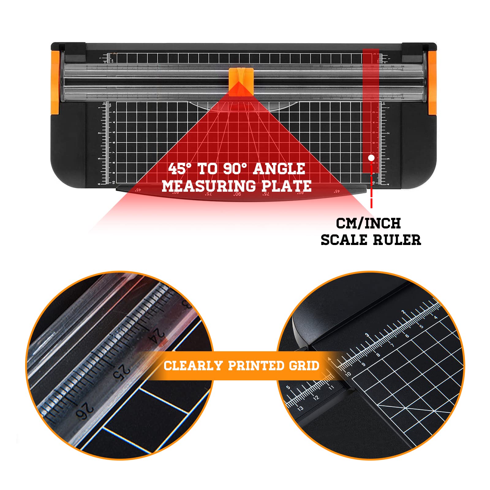 A4 Paper Cutter 12 Inch Titanium Paper Trimmer Scrapbooking Tool With Automatic Security Safeguard And Side Ruler For Craft Paper Coupon Label And Cardstock I313626038