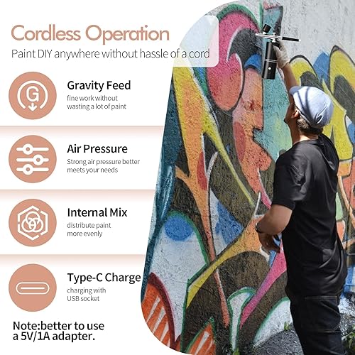 Miniatura 4 de Kit de aerógrafo portátil con compresor de aire para uñas, compresor de aerógrafo, compresor de aerógrafo, máquina de aerógrafo de uñas de alta