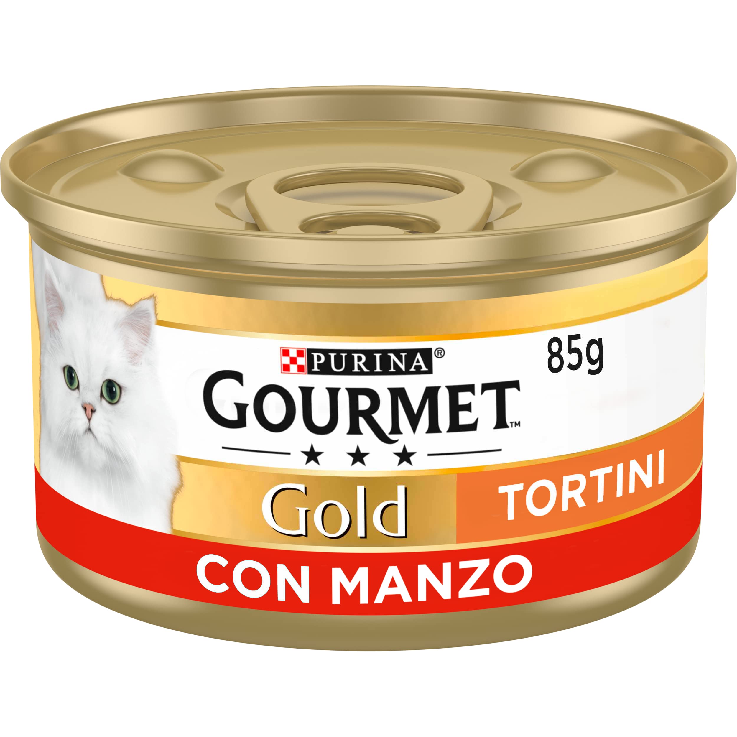 GOURMET Gold Tortini Cibo Umido per Gatti Adulti con Manzo 24 Lattine da 85g