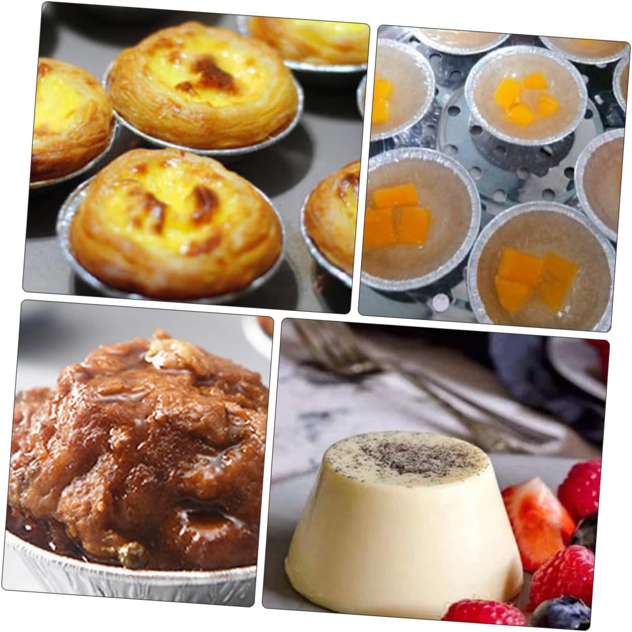 Disposable Egg Tart Molds Eco-friendly Tinfoil Baking Cups for Muffins and Cupcakes Non-stick for Supermarkets and Home Baking