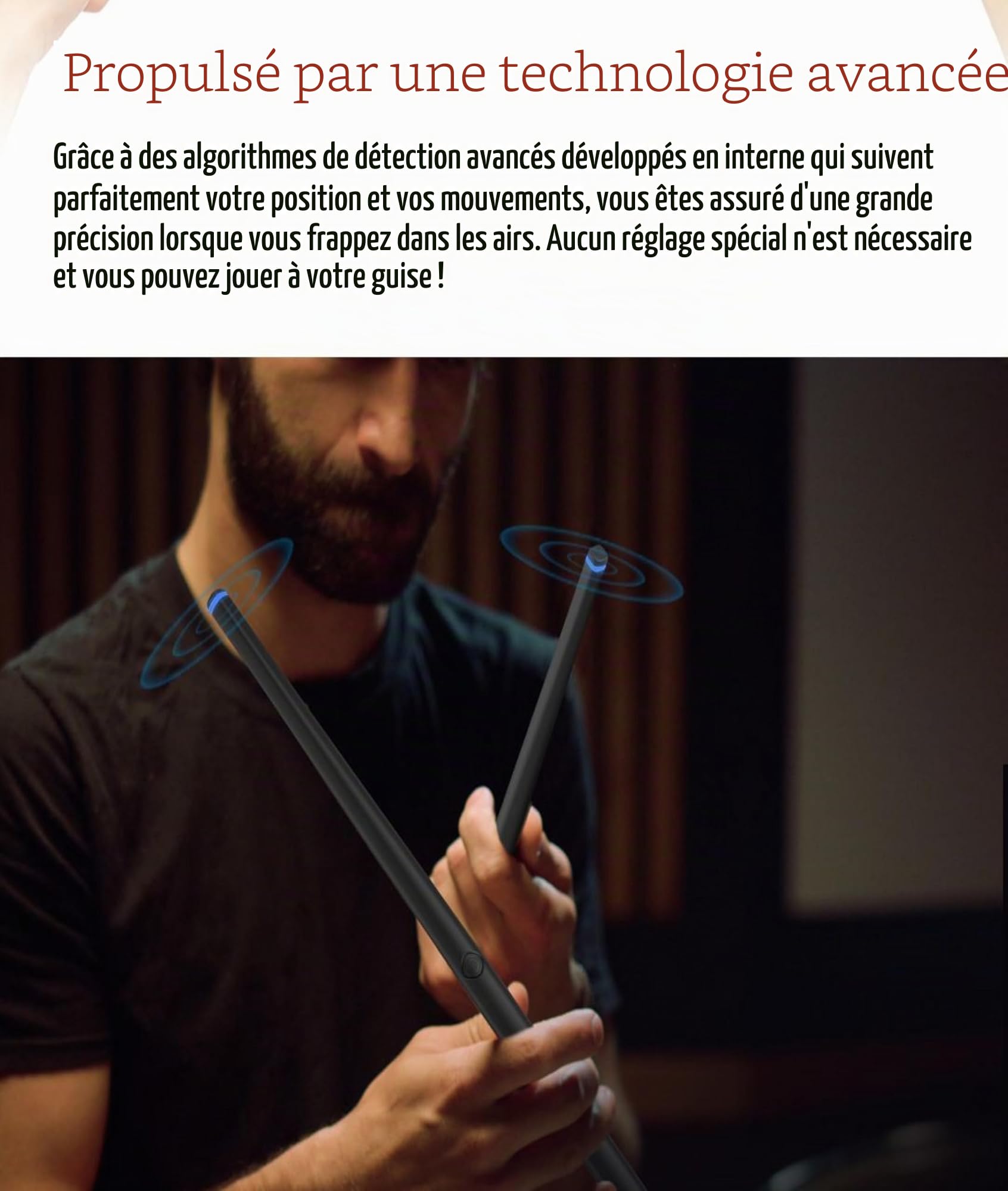 Batterie électronique – 9 Types de Batterie Virtuelle Portable, Machine à Percussion Numérique de Poche avec Leçons, Support MIDI pour Professionnels, Cadeaux, Adultes, Enfants