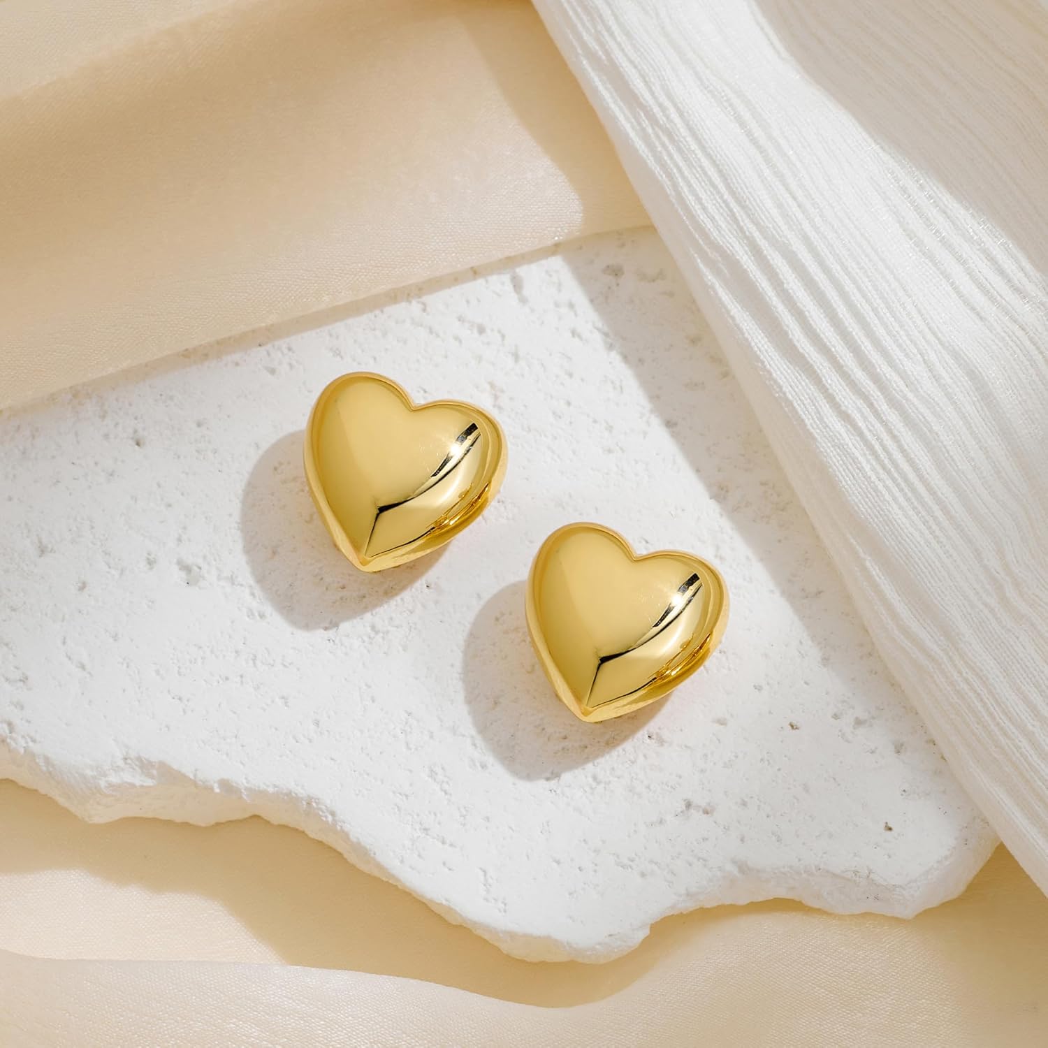 MUYAN Heart Stud Earrings for Women Love Heart Dainty Earrings Fashion Jewelry - Image 3