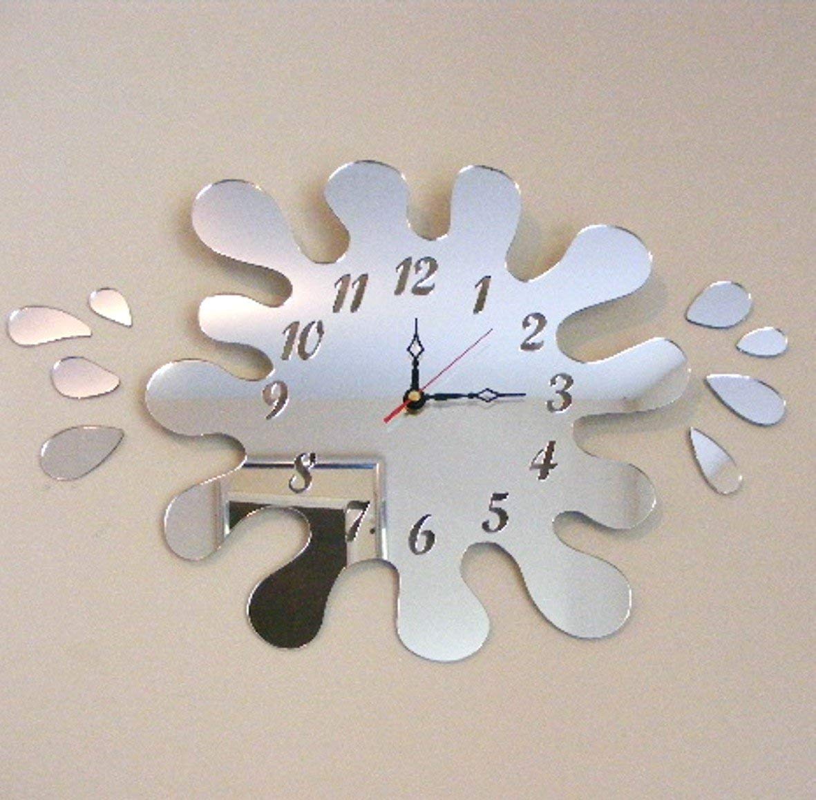 Super Cool CreationsPuddle Splash Clock Acrylic Mirror with Eight Splash Mirrors 35cm