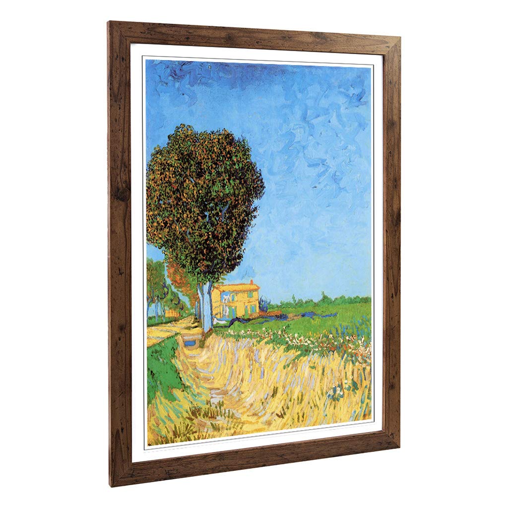 Big Box Art Framed Print of Vincent Van Gogh A Lane Near Arles Design | Wall Art Picture | Home Decor for Kitchen, Living Room, Bedroom, Hallway, Walnut, A2 / 24.5x18 Inch / 62x45cm