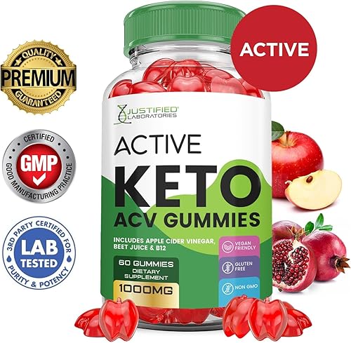Miniatura 3 de Justified Laboratories Gomitas Active Keto ACV de fórmula avanzada de 1000 mg ActiveKeto Keto Gummies Vinagre de sidra de manzana formulado con jugo