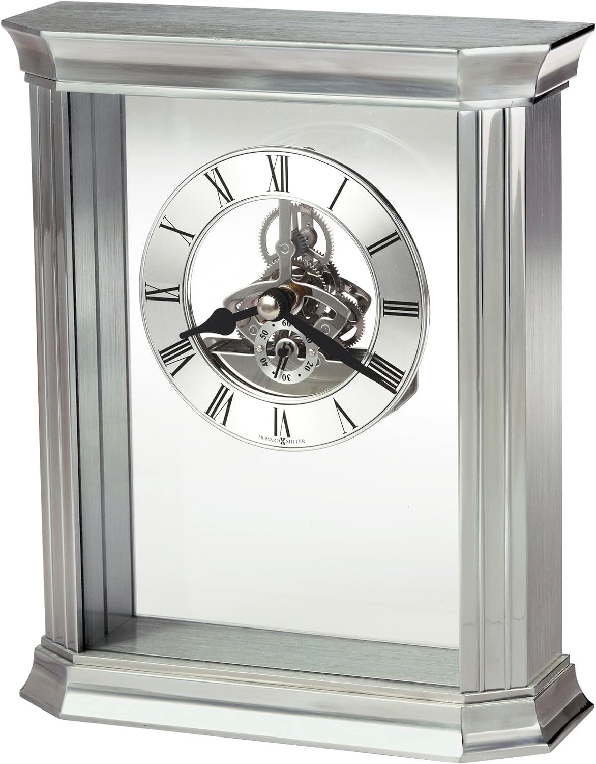 Relojes analógicos Howard Miller de plata para mesa o pared de salón