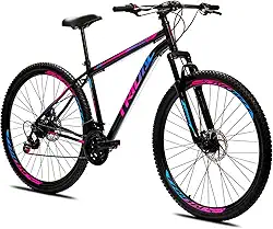 Bicicleta Aro 29 Aço Mountain Bike Tridal com Freio a Disco e Suspensão Dianteira New Suspension