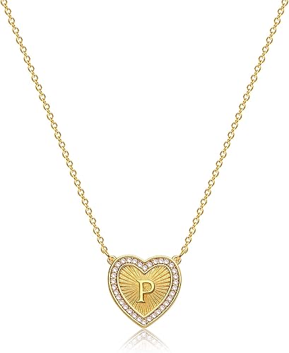 BENEIGE Gold Initial Necklaces for Women 14K Gold Plated 26 