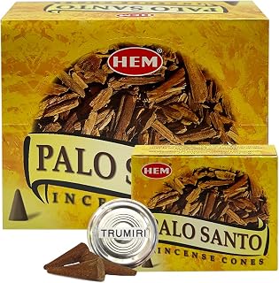 Palo Santo Incense Cones and Burner Holder Bundle from Hem Incense Trumiri for Smudging and Aroma