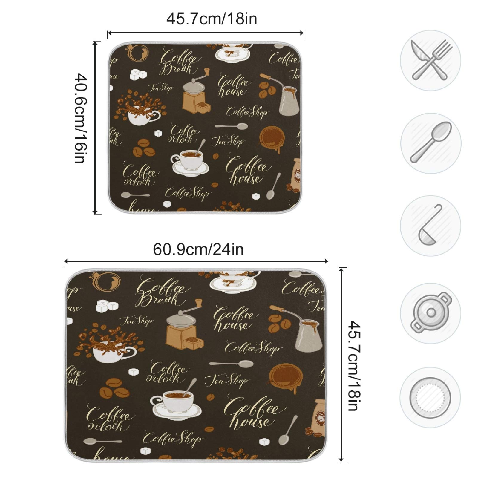 Tapis De Séchage Tricoté Arc-en-ciel Pour Comptoir De Cuisine, Tapis De