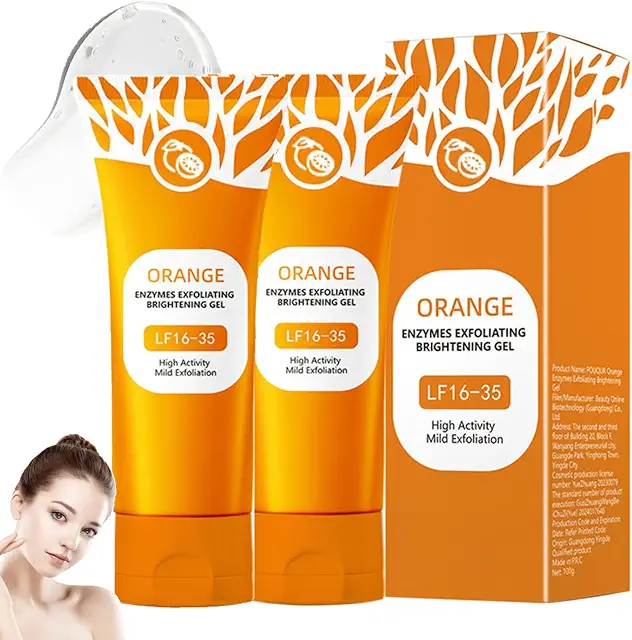 Orange Enzymes Exfoliating Gel - Sanftes Peeling für Gesicht & Körper, 2x50g