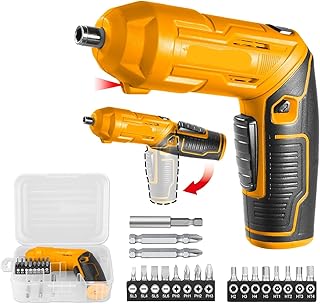 GSK Cut® 4V Electric Cordless Screwdriver, Rechargeable Power Drill Driver Set, 4N.m Max Torque, 240RPM, Packed by tool box