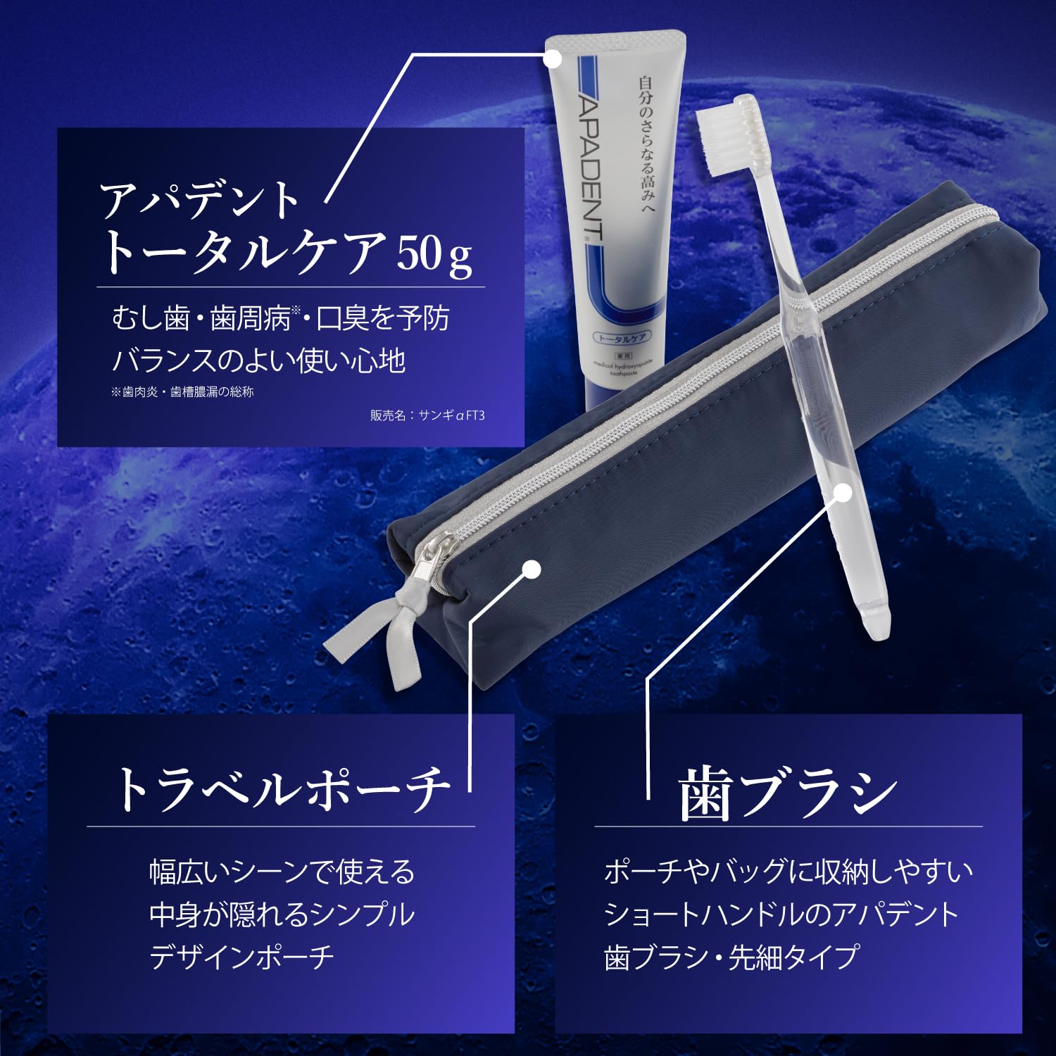 Amazon.co.jp: アパデント(APADENT) アパデントトラベルセット50g+1本