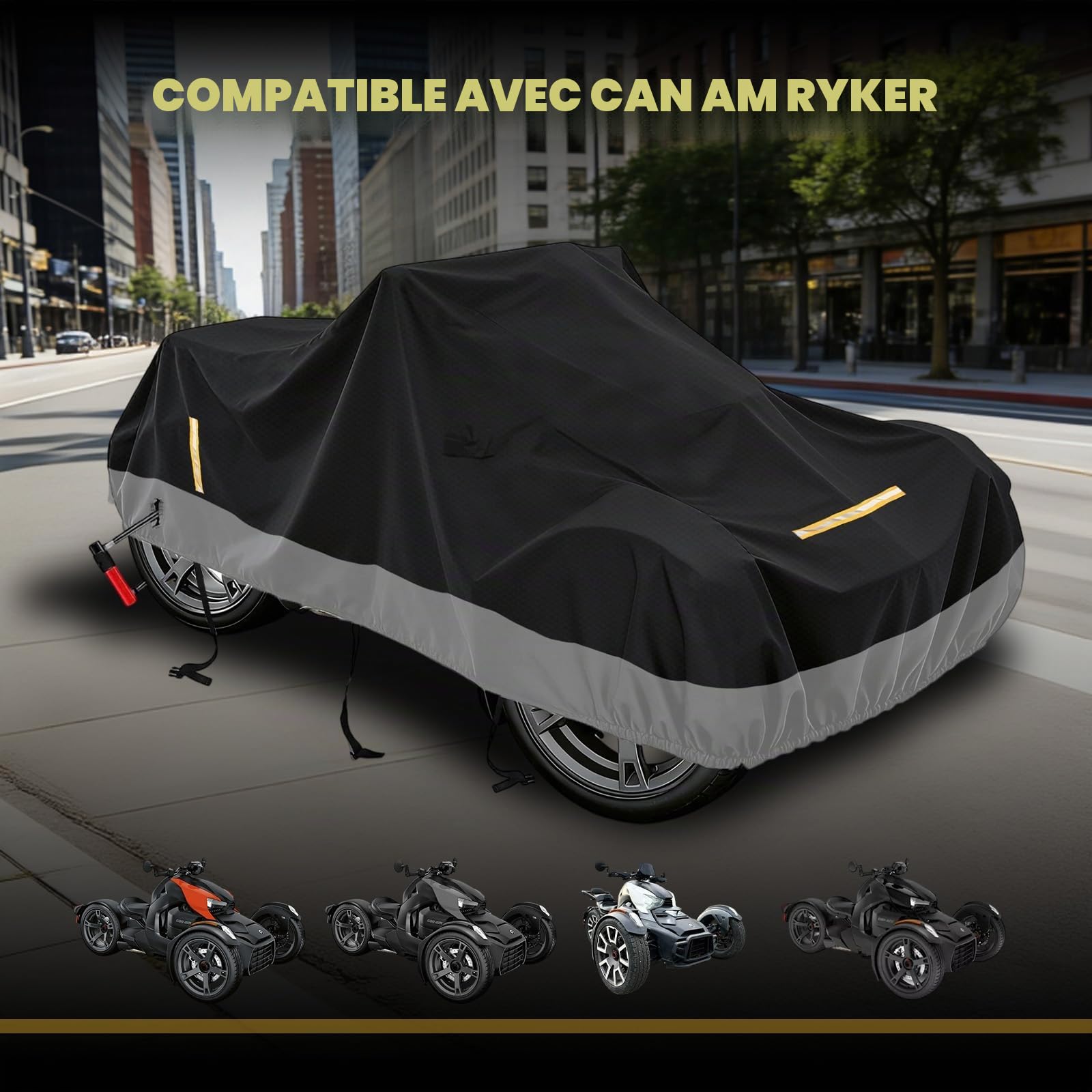 Ryker Bâche de protection d'extérieur pour Can-Am Ryker 600, 900, modèles sport et rallyes, tissu Oxford 420D, imperméable, résistante aux intempéries